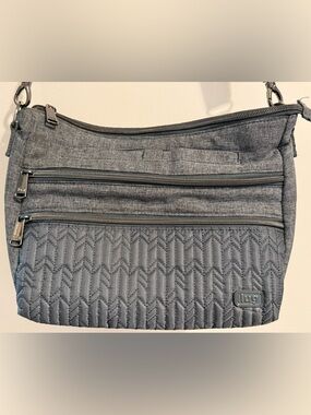 lug Slider Gray Quilted Crossbody Bag